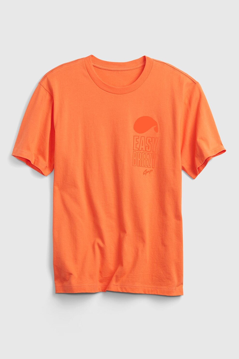 GAP, Tricou cu decolteu la baza gatului de bumbac organic, Oranj mandarina