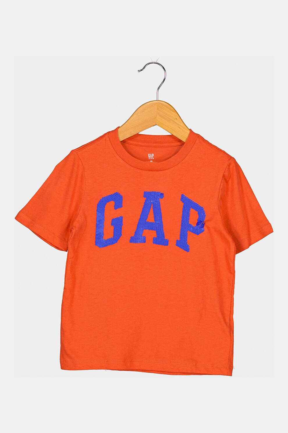 GAP, Tricou de jerseu cu imprimeu logo, Oranj stins/Albastru