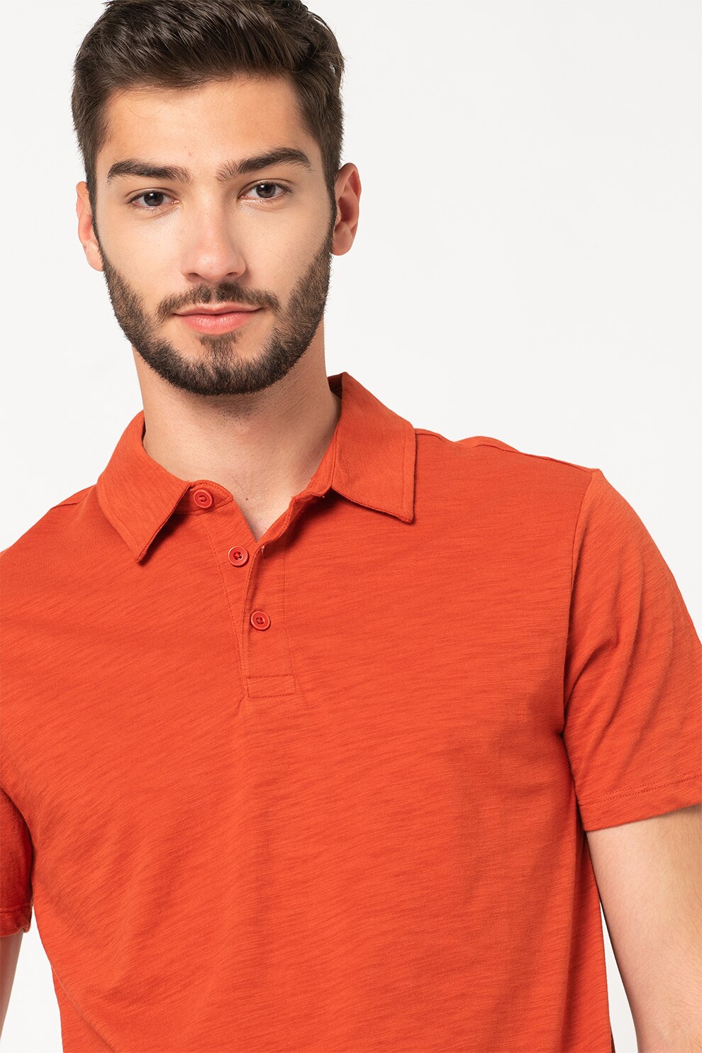 GAP, Tricou polo cu model uni, Rosu caramiziu
