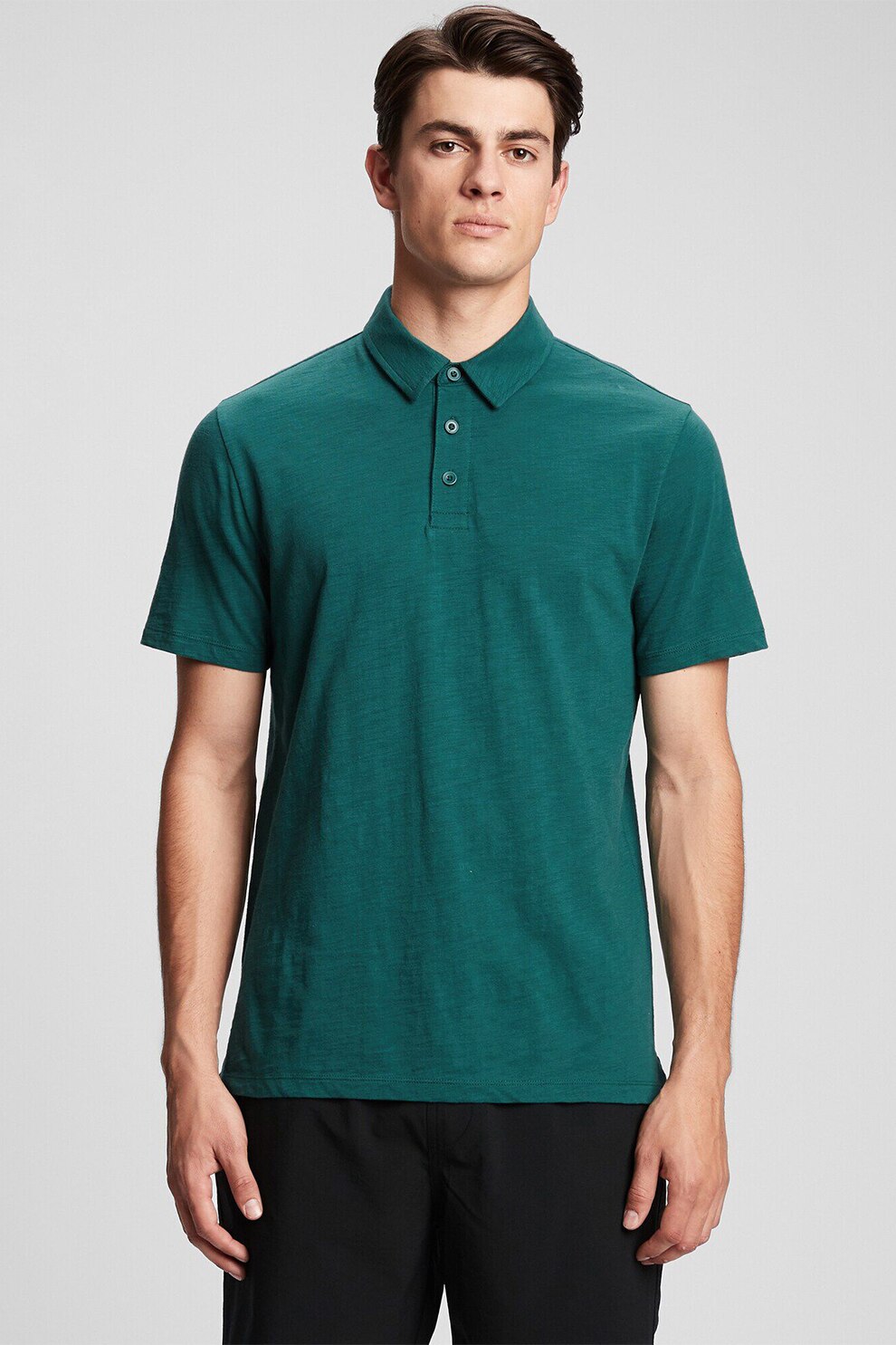 GAP, Tricou polo cu model uni, Verde englez