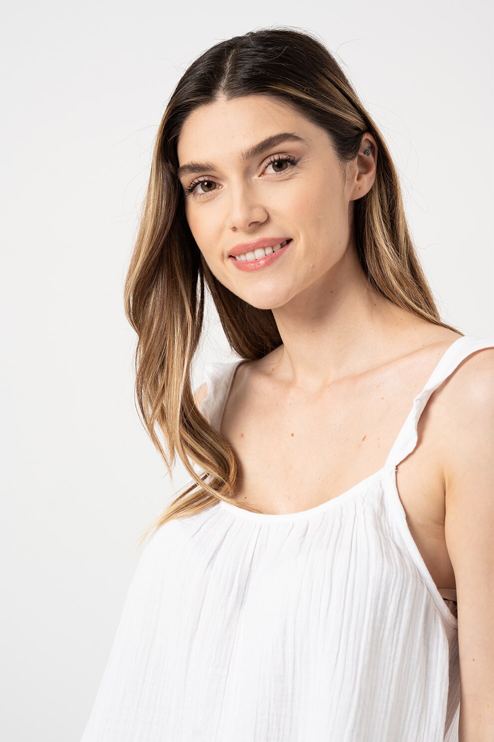 GAP, Top vaporos cu volane, Alb