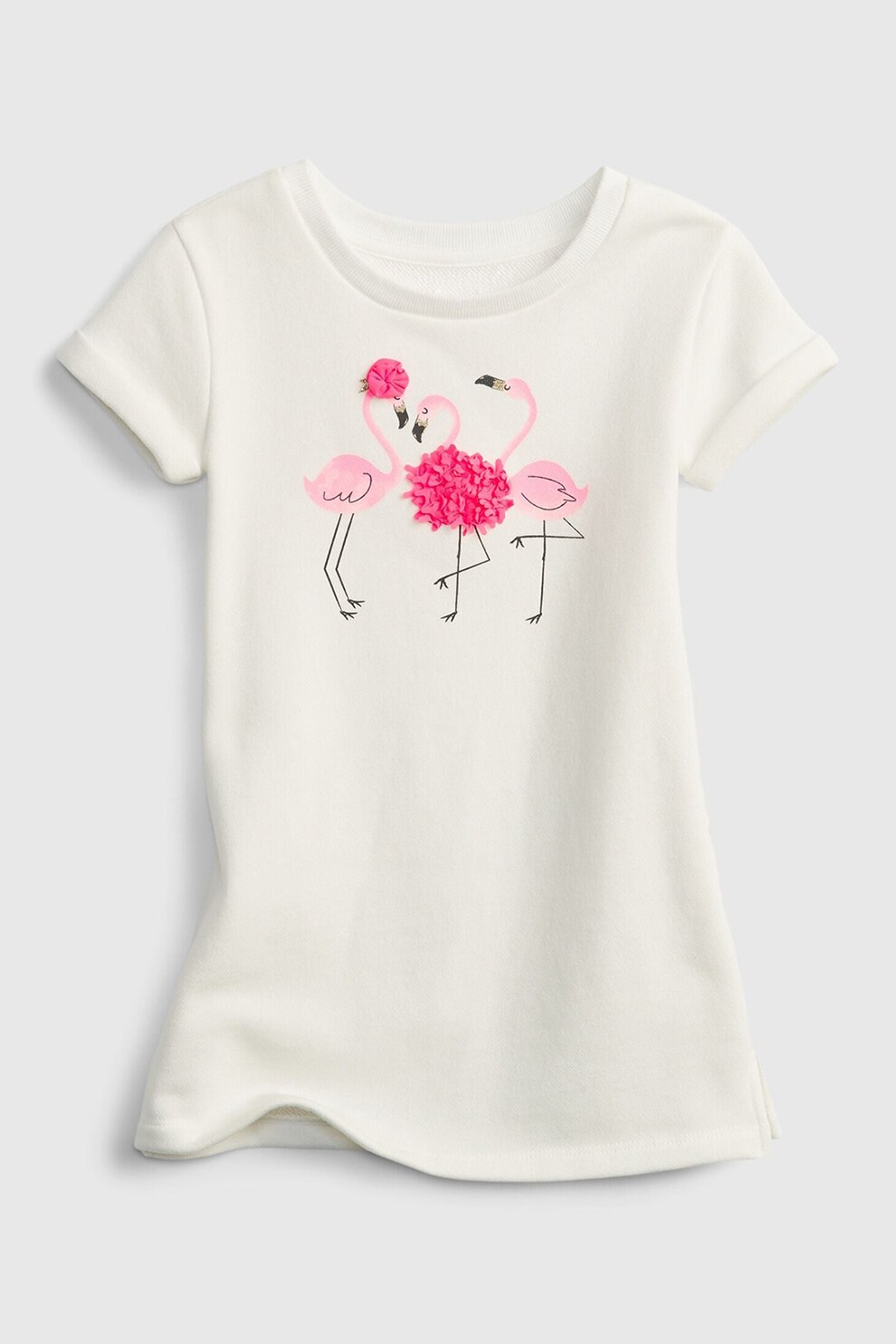 GAP, Rochie-tricou cu imprimeu, Alb/Roz