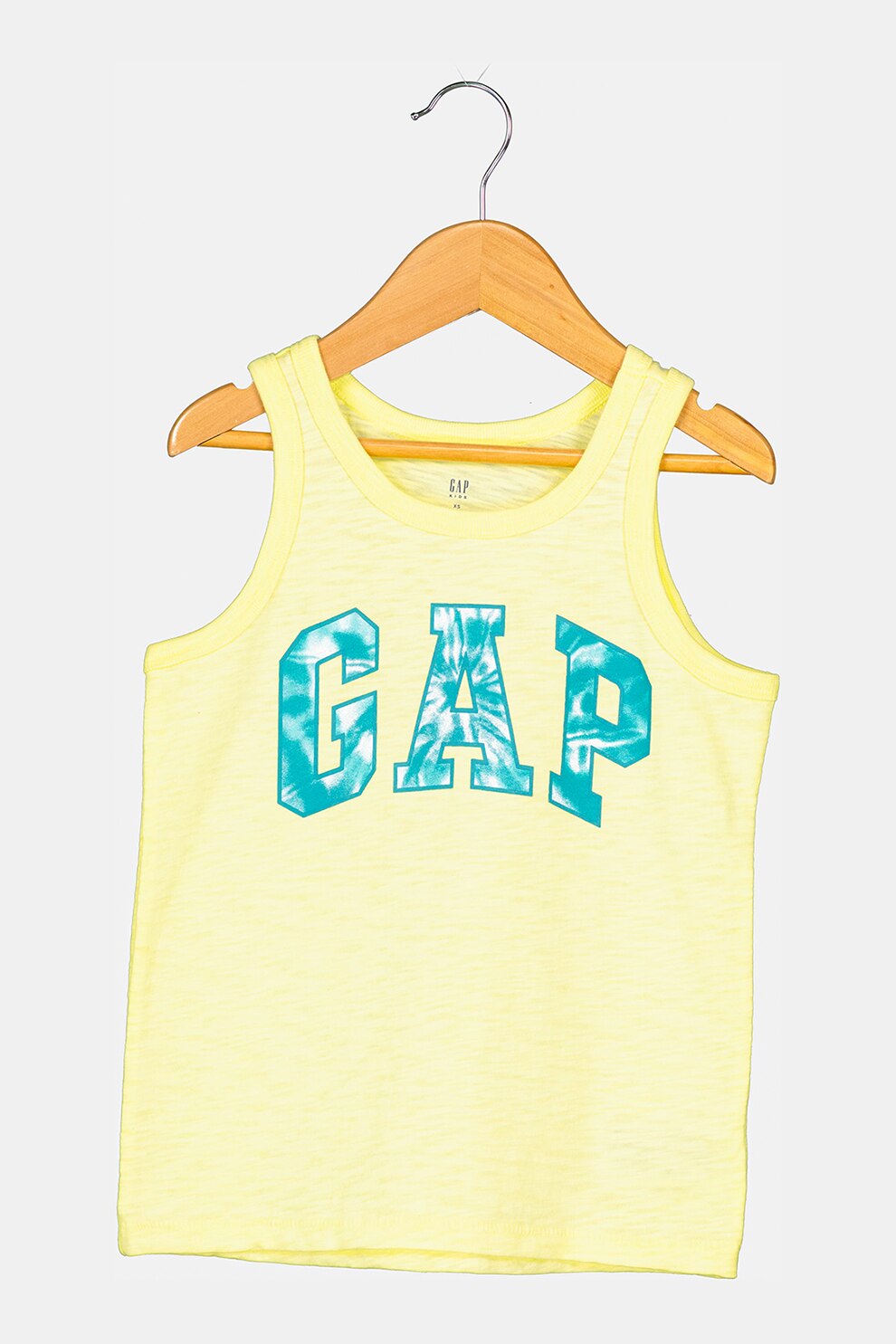 GAP, Top de bumbac cu imprimeu logo, Galben/Verde, 130 CM