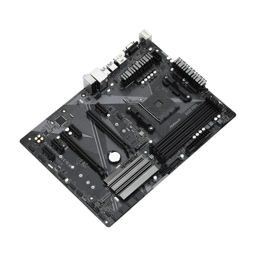 Placa de baza, ASRock, B450 Pro4 R2.0, Socket AM4, Negru - eMAG.ro