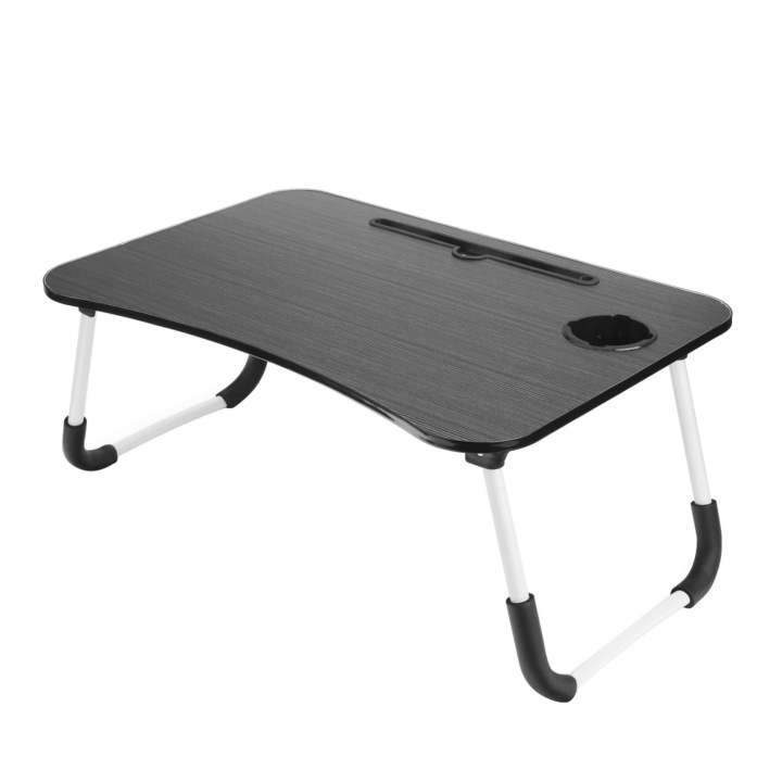 Masuta ergonomica pentru Laptop sau tableta cu suport pentru pahar si Stylus, Negru, KOF-BBL6872