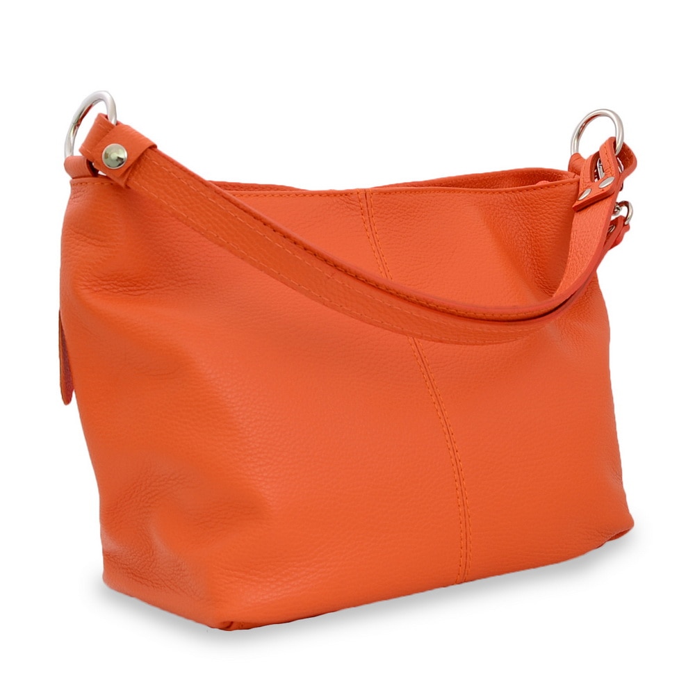 Geanta casual Pure Morning, de dama, piele naturala, culoare portocaliu