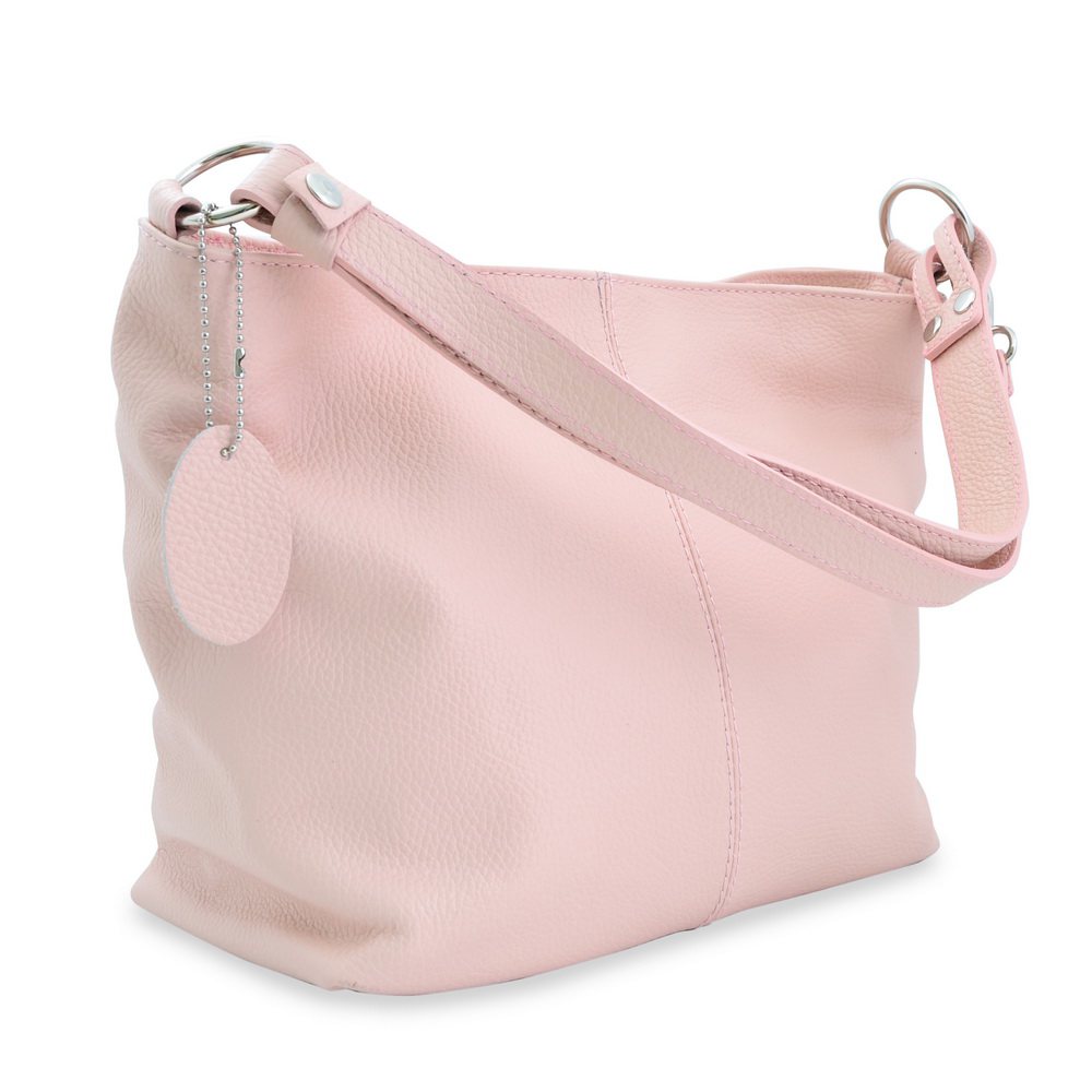 Geanta casual Pure Morning, de dama, piele naturala, culoare roz