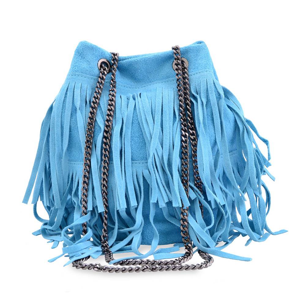 Geanta casual Teen Spirit, de dama, piele naturala, culoare celest