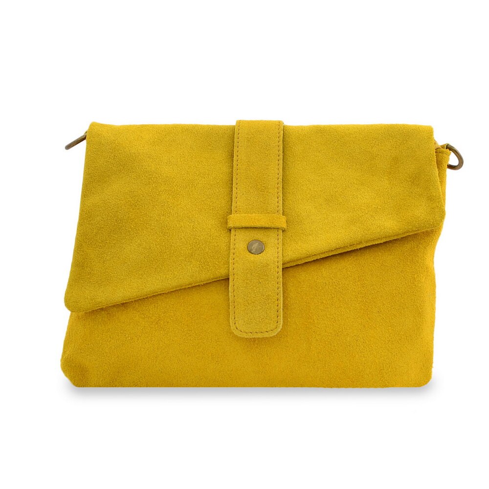 Geanta casual Journey, de dama, piele naturala, culoare galben