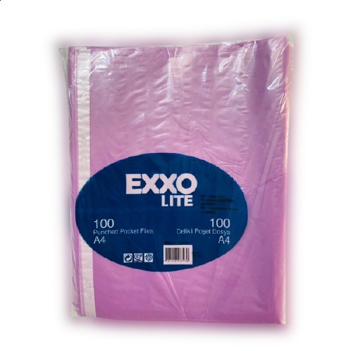 Set folii de protectie A4, 40 microni, 100 buc, mov transparent, Exxo