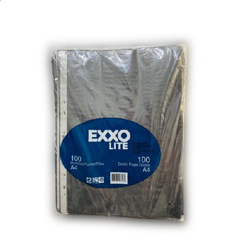 Set folii de protectie A4, 40 microni, 100 buc, negru transparent, Exxo
