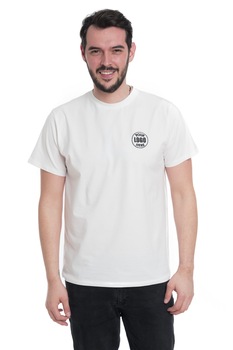 Tricou basic personalizat cu logo firma ta prin broderie, barbatesc, bumbac, Dress To Impress, Alb Tricou basic personalizat cu logo firma ta prin broderie, barbatesc, bumbac, Dress To Impress, Alb