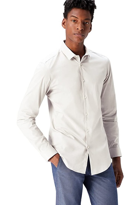 Camasa pentru barbati, Find, bumbac, gri pal, guler 17,5" / 2XL