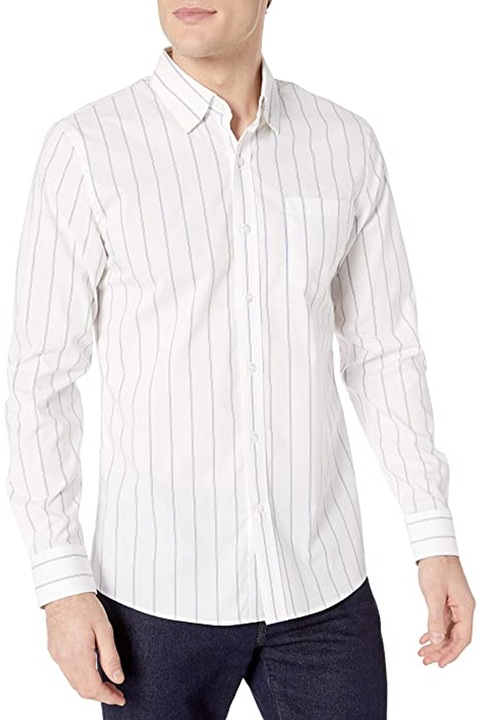 Find Goodthreads férfi ing 8999445-AZ14496, hosszú ujjú, dupla csíkos, pamut, fehér/kék, S