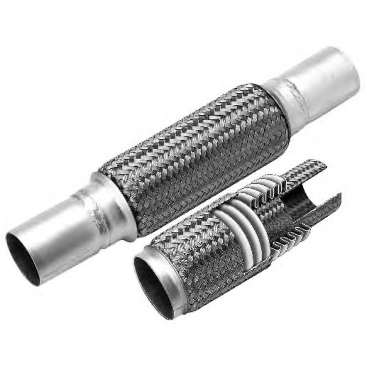 Гъвкава връзка за ауспух с присъединителна тръба и двойна защита, 55×250