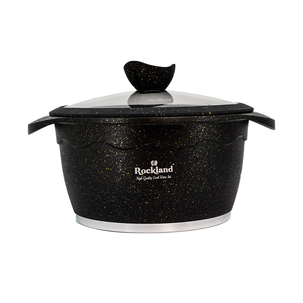 Oala din Granit cu capac 24 cm , Rockland DT24-BG