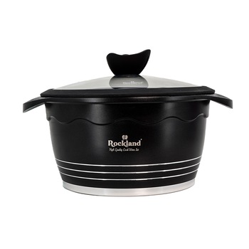 Oala din Granit cu capac 24 cm , Rockland DT24-BK Oala din Granit cu capac 24 cm , Rockland DT24-BK