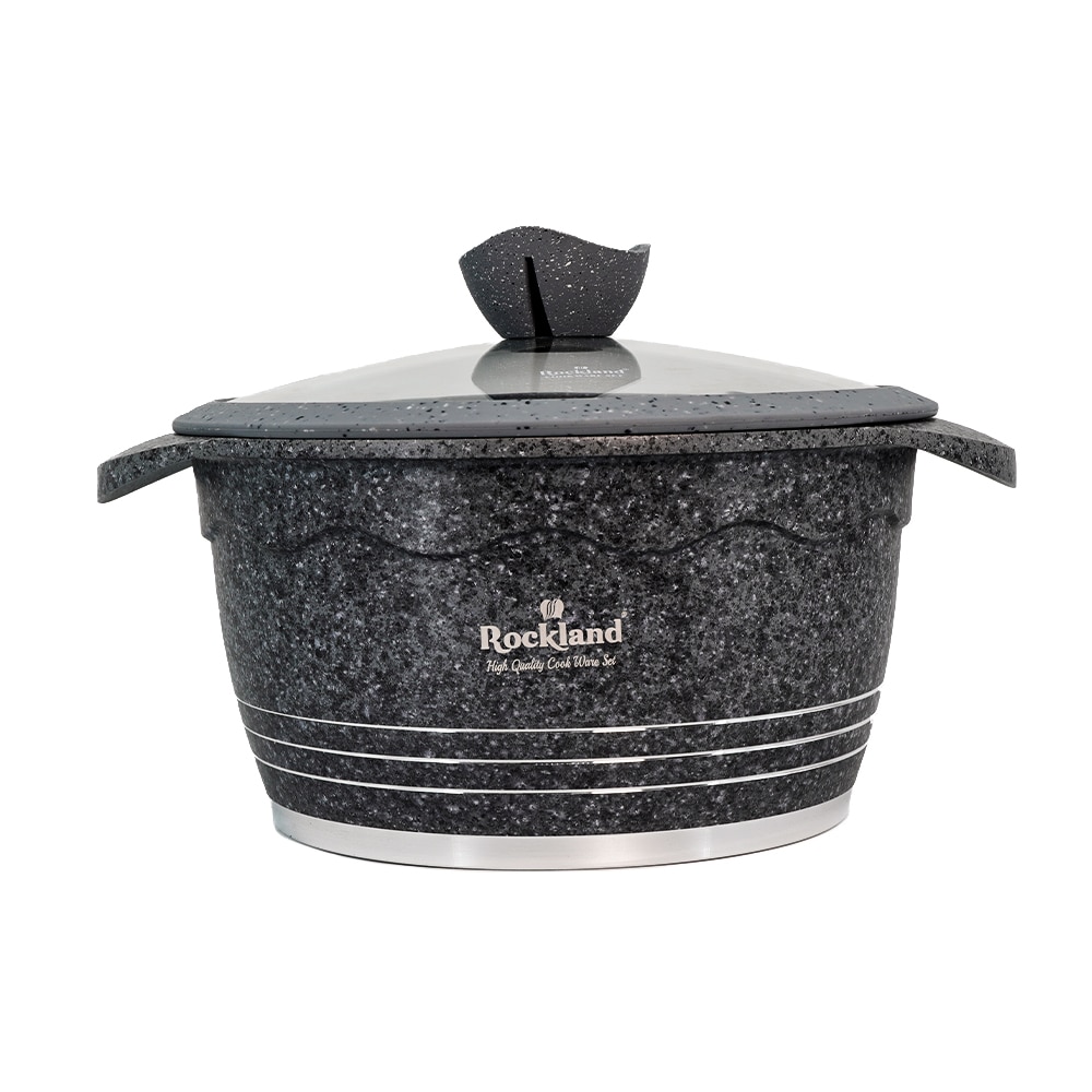 Oala din Granit cu capac 24 cm , Rockland DT24-GR