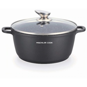 Cratita Aluminiu interior Marmorat,capac sticla,5.7 Litri,28 cm Cratita Aluminiu interior Marmorat,capac sticla,5.7 Litri,28 cm