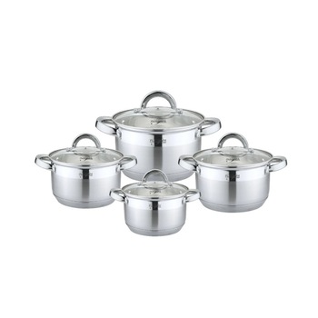 Set 4 Oale Inox cu Capac, 2.1, 2.9, 3.9, 5.1 Litri, 7 Straturi, 8 piese Set 4 Oale Inox cu Capac, 2.1, 2.9, 3.9, 5.1 Litri, 7 Straturi, 8 piese