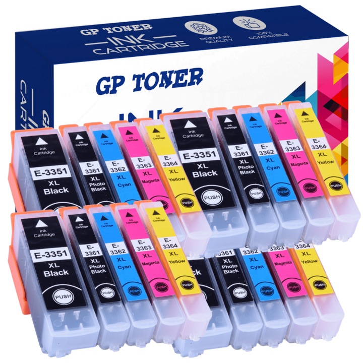 Set 20 cartuse de cerneala, Compatibil cu Expression XP-530, XP-630, XP-635, 830 GP TONER CMYK
