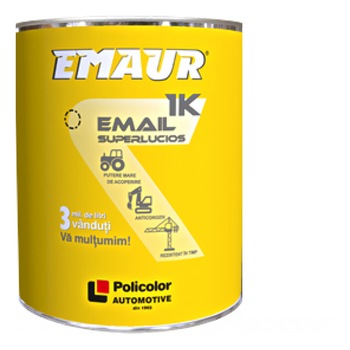Vopsea Auto Emaur Policolor 1K Negru 9017 1L Vopsea Auto Emaur Policolor 1K Negru 9017 1L