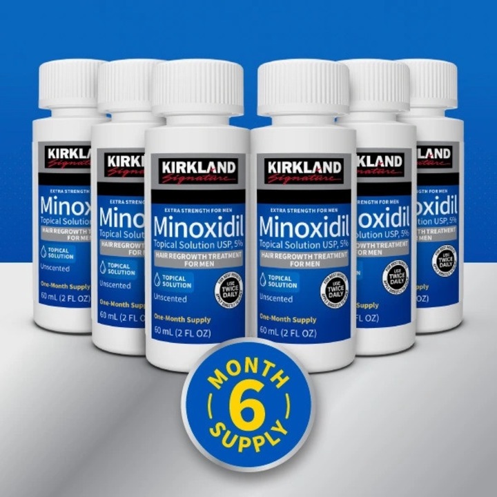 Лосион за възстановяване растежа на коса и брада, Kirkland Minoxidil 5%, 360мл. 6месеца