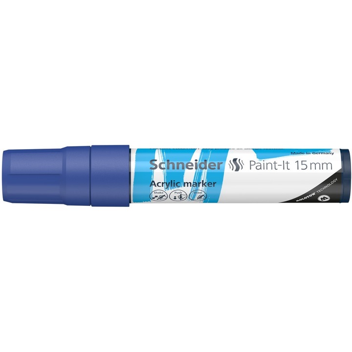 Marker cu vopsea acrilica Paint-It 330 15 mm Schneider, Albastru