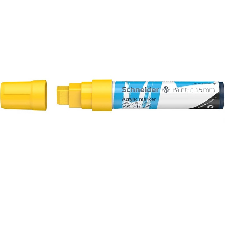 Маркер с акрилна боя Paint-It 330 15 mm Schneider, Жълт