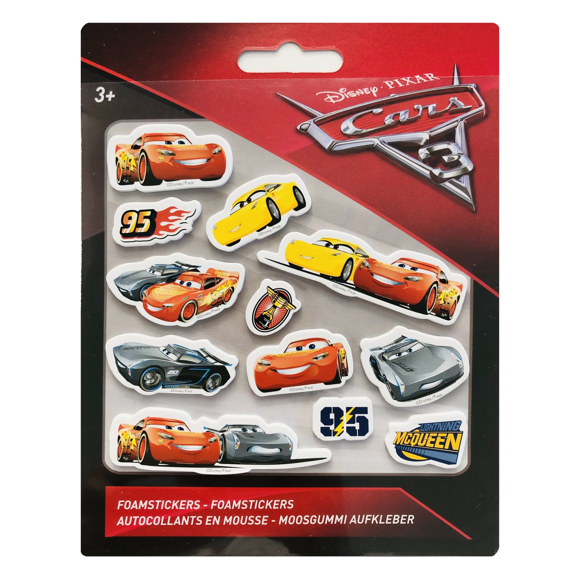 Set 12 Stickere Autocolante Din Spuma Disney Cars 3 Multicolor Emagro