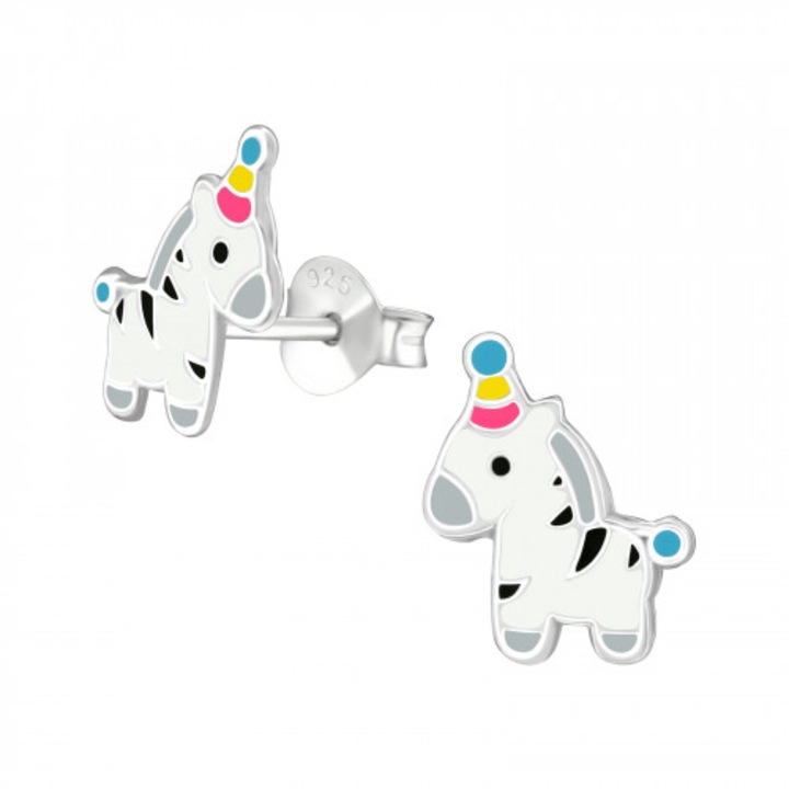 Zsiráf 925 ezüst fülbevaló gyerekeknek, ezüst színű, ékszerdobozt tartalmaz, Animal Collection by Boutique 23