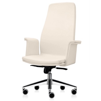 Scaun directorial de birou TRAFFIC CHAIRS SILI, CREM, piele naturala, brate tapitate piele naturala, baza ALUMINIU, mecanism multiblock, role gumate mari Scaun directorial de birou TRAFFIC CHAIRS SILI, CREM, piele naturala, brate tapitate piele naturala, baza ALUMINIU, mecanism multiblock, role gumate mari