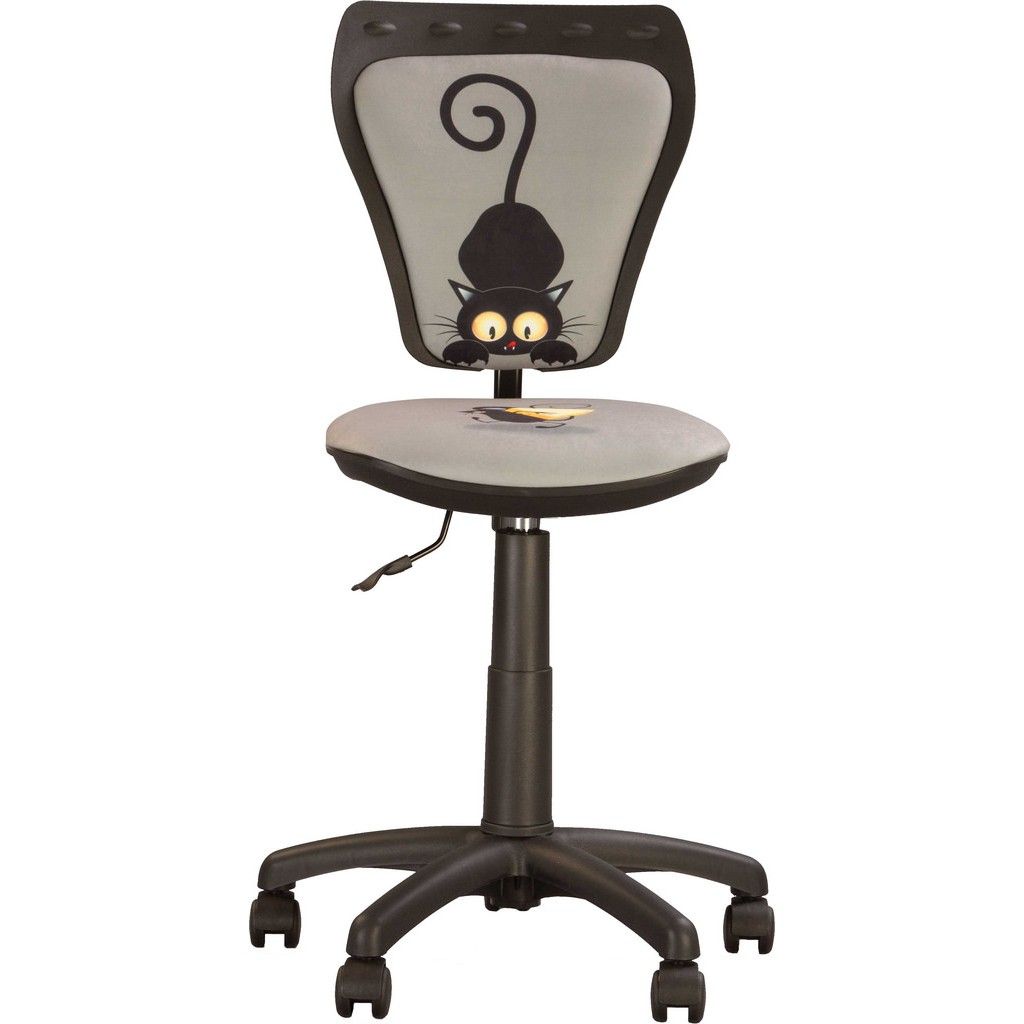 Scaun de birou Ergonica Ministyle, textil fantasy cat&mouse, gri