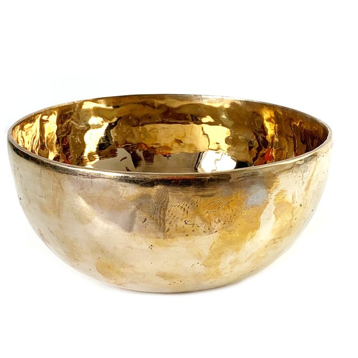 Bol tibetan, lucios, fabricat manual in Nepal, din 7 metale, diametru 18 cm