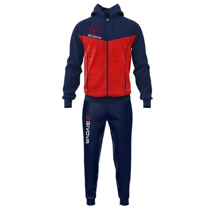 Trening Givova Visa cu gluga, bleumarin/albastru, Rosu/Bleumarin