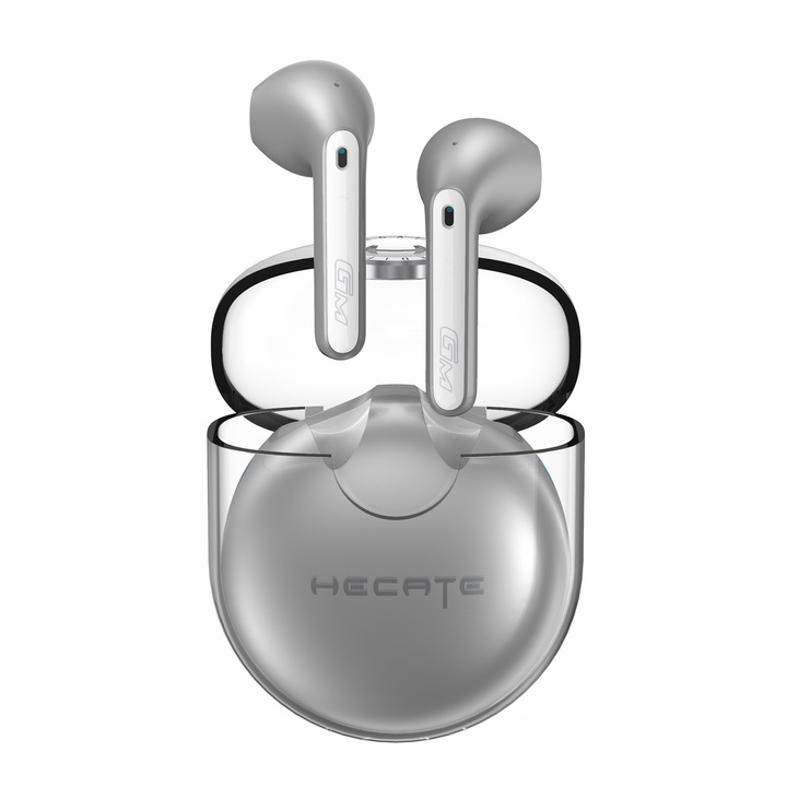 Casti wireless Edifier GM5-GR, Microfon pe casca, Bluetooth, Gri