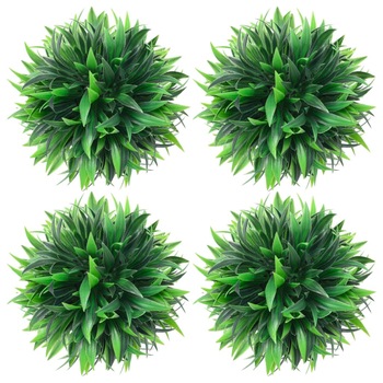Set de 4 bile din cimisir artificial vidaXL, Polietilena, 15 cm, Verde deschis Set de 4 bile din cimisir artificial vidaXL, Polietilena, 15 cm, Verde deschis