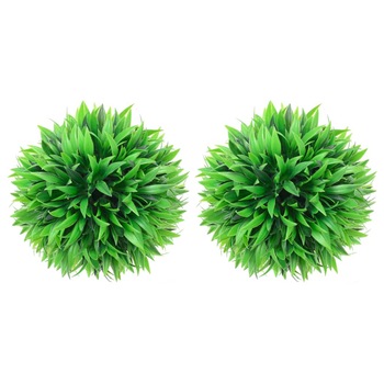 Set de 2 bile din cimisir artificial vidaXL, Polietilena, 20 cm, Verde deschis Set de 2 bile din cimisir artificial vidaXL, Polietilena, 20 cm, Verde deschis