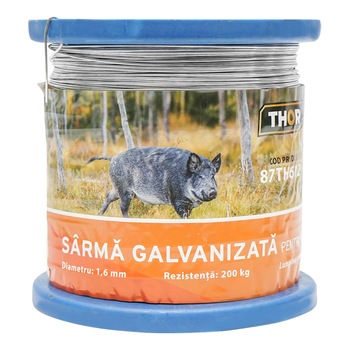 Sarma galvanizata pentru gard electric 1,6mm x 500m Thor Sarma galvanizata pentru gard electric 1,6mm x 500m Thor