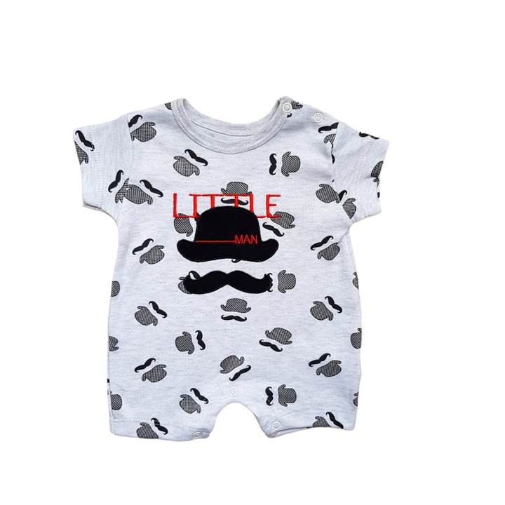 Salopeta de vara din bumbac, Little man, Gri