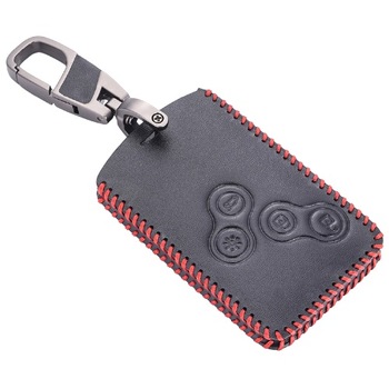 Husa Cheie Auto, din piele ecologica, cusuta manual, compatibila cu Renault Megane 3, Clio, Scenic, Koleos, negru cu rosu Husa Cheie Auto, din piele ecologica, cusuta manual, compatibila cu Renault Megane 3, Clio, Scenic, Koleos, negru cu rosu