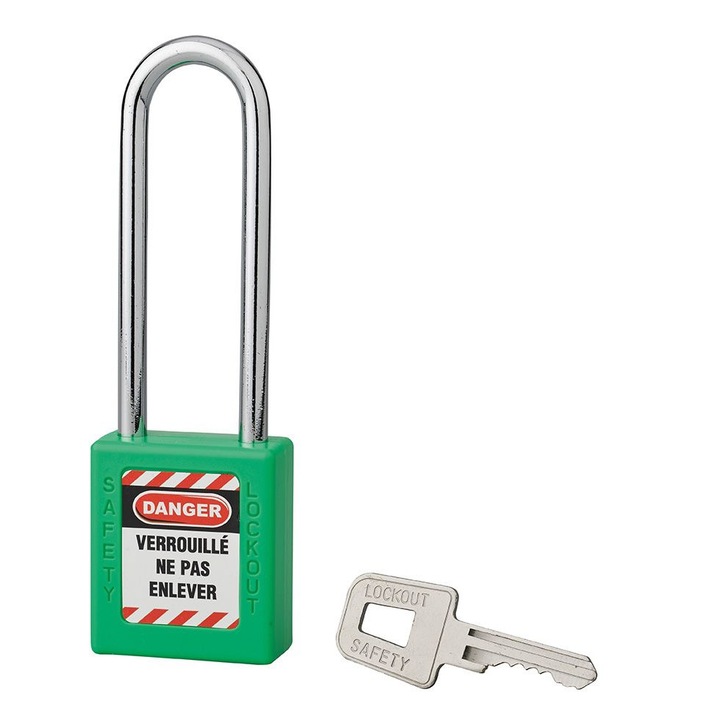 Lacat siguranta industriala, 40 mm verde