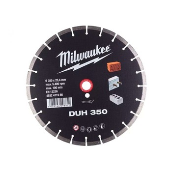 Disc diamantat segmentat 350X25.4 mm DUH350 4932471986 Milwaukee Disc diamantat segmentat 350X25.4 mm DUH350 4932471986 Milwaukee