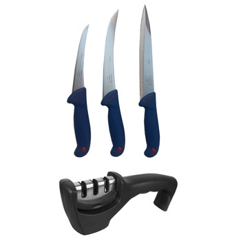Set Profesional macelarie format din Cutite transat, filetat, injunghiat, otel inoxidabil si Ascutitor cutite 3 nivele intensitate Set Profesional macelarie format din Cutite transat, filetat, injunghiat, otel inoxidabil si Ascutitor cutite 3 nivele intensitate