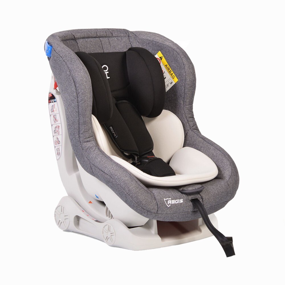 Scaun auto Aegis, grupa 0 si 1, pentru copii de la 0 la 18 kg, reglabil pe 4 pozitii, prindere in 5 puncte cu ghidaje pentru centura, bej
