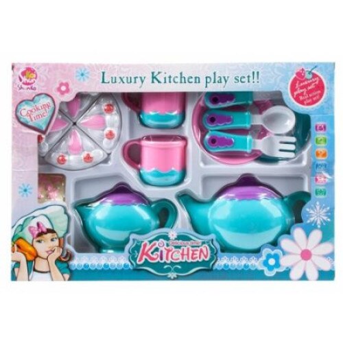 Set de bucatarie desert 35,5 x 24 x 7 cm Roz/Bleu