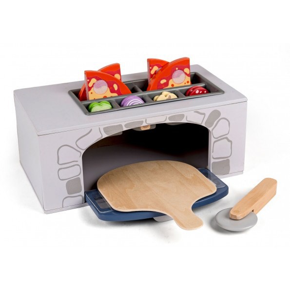 Set de joaca Cuptorul pentru pizza Three-Two-Six, din lemn, cu accesorii