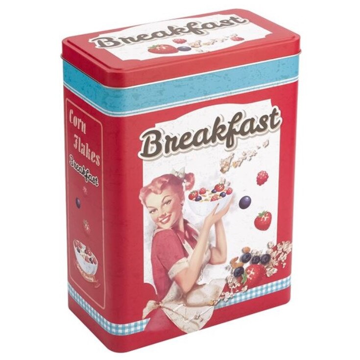 Cutie depozitare vintage, metalica, 17x9x24 cm