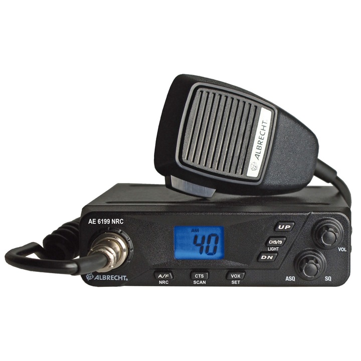 Statie radio CB Albrecht AE 6199, 12/24V, NRC, VOX, cu CTCSS / DCS si microfon cu 6 pini