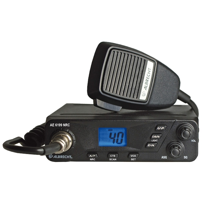 CB радиостанция Albrecht AE 6199, 12/24V, NRC, VOX, с CTCSS / DCS и 6-пинов микрофон